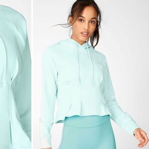 Fabletics light blue peplum hoodie, woman’s medium